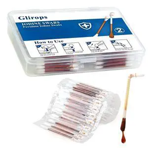 100 Sticks Povidone Iodine Swabsticks - FSA/HSA Snap-to-Activate Iodine Swabs for First Aid & Nasal Care, 10% Solution Wound Care Supplies, Individually Wrapped in Reusable Case 100 Sticks Povidone Iodine Swabsticks - FSA/HSA Snap-to-Activate Iodine Swabs for First Aid & Nasal Care, 10% Solution Wound Care Supplies, Individually Wrapped in Reusable Case