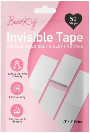 50-Strips Double-Sided Tape for Fashion, Invisible Clear Fabric Tape for Clothing & Body with All Day Strength, Hypoallergenic for Sensitive Skin 50-Strips Double-Sided Tape for Fashion, Invisible Clear Fabric Tape for Clothing & Body with All Day Strength, Hypoallergenic for Sensitive Skin