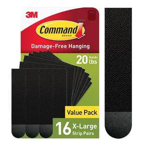 20 lb X-Large Picture Hanging Strips, 16 Pairs Black Command Strips Heavy Duty Picture Hanger 20 lb X-Large Picture Hanging Strips, 16 Pairs Black Command Strips Heavy Duty Picture Hanger