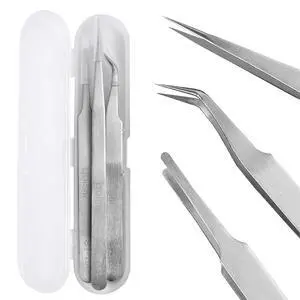 Precision Tweezers Set,Upgraded Stainless Steel of Tweezers - Extra Fine,Angled,Blunt Tips for Electronics,Hobby, Industrial,Laboratory Work,Jewelry-Making,Model,Craft3Pcs Precision Tweezers Set,Upgraded Stainless Steel of Tweezers - Extra Fine,Angled,Blunt Tips for Electronics,Hobby, Industrial,Laboratory Work,Jewelry-Making,Model,Craft3Pcs