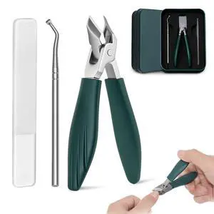 Toenail Clippers for Thick Nails Seniors, 30° Wide Angled Jaw, 3-Piece | Eagle Beak Cutter 22mm Wide Jaw for Thick Nails, Built-in Catcher, Glass File, Easy Grip for Seniors & Arthritis Toenail Clippers for Thick Nails Seniors, 30° Wide Angled Jaw, 3-Piece | Eagle Beak Cutter 22mm Wide Jaw for Thick Nails, Built-in Catcher, Glass File, Easy Grip for Seniors & Arthritis