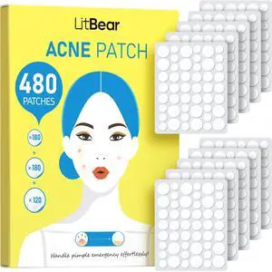 LitBear Pimple Patch Bulk, 480 Patches 3 Size Acne Patches for Face | Hydrocolloid Spot Stickers for Covering Zits and Breakouts, Suitable for All Skin Types LitBear Pimple Patch Bulk, 480 Patches 3 Size Acne Patches for Face | Hydrocolloid Spot Stickers for Covering Zits and Breakouts, Suitable for All Skin Types