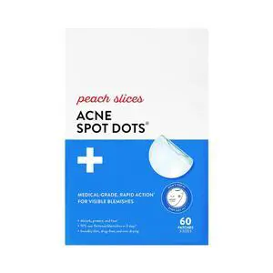 Peach Slices - Acne Spot Dots (60 ct) - Hydrocolloid Pimple Patches for Face - Absorb Gunk, Protect Picking & Support Healing - 3 Sizes (7, 10, & 12mm) - Vegan, Cruelty Free, Korean Skin Care & Beauty Peach Slices - Acne Spot Dots (60 ct) - Hydrocolloid Pimple Patches for Face - Absorb Gunk, Protect Picking & Support Healing - 3 Sizes (7, 10, & 12mm) - Vegan, Cruelty Free, Korean Skin Care & Beauty