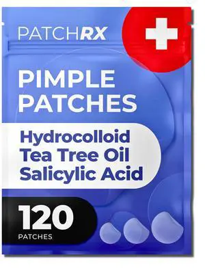 PatchRx Salicylic Pimple Patches (120 Pack), Salicylic Acid Acne Patches with Tea Tree Oil - Zit Patch and Pimple Stickers for Face for Skin Care - Salicylic Acid Acne Dots (Packaging May Vary) PatchRx Salicylic Pimple Patches (120 Pack), Salicylic Acid Acne Patches with Tea Tree Oil - Zit Patch and Pimple Stickers for Face for Skin Care - Salicylic Acid Acne Dots (Packaging May Vary)