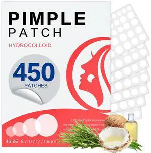 450 Pimple Patches for Face, Hydrocolloid Acne Patches for Zit Covers, Mighty Patch Acne Invisible Zit Patches for Face, 4 Sizes 450 Pimple Patches for Face, Hydrocolloid Acne Patches for Zit Covers, Mighty Patch Acne Invisible Zit Patches for Face, 4 Sizes