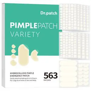 Dr.patch 563 Count Pimple Patches,Hydrocolloid Acne Patches for Face & Body | Invisible Thin, Large & Small Sizes for Whiteheads, Zits & Breakouts (Dots, Strip, Contoured 6 Sizes) Dr.patch 563 Count Pimple Patches,Hydrocolloid Acne Patches for Face & Body | Invisible Thin, Large & Small Sizes for Whiteheads, Zits & Breakouts (Dots, Strip, Contoured 6 Sizes)