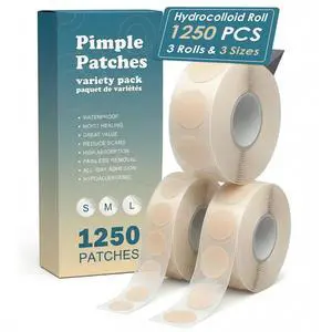 TKGOU 1250 Counts Pimple Patches for Face - 3 Size Hydrocolloid Acne Patch | Shrinks Zits & Whiteheads, Absorb Gunk & Protect Picking & Support Healing, Covering Zits and Blemishes - for teenagers TKGOU 1250 Counts Pimple Patches for Face - 3 Size Hydrocolloid Acne Patch | Shrinks Zits & Whiteheads, Absorb Gunk & Protect Picking & Support Healing, Covering Zits and Blemishes - for teenagers