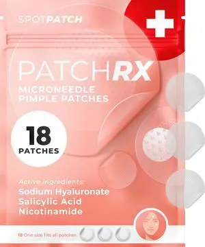 PatchRx Micro Needle Pimple Patch (18 Pack) - Hydrocolloid Micropoint Pimple Patch For Acne & Pimples, Microdart Patch, Micro Dart Pimple Patches PatchRx Micro Needle Pimple Patch (18 Pack) - Hydrocolloid Micropoint Pimple Patch For Acne & Pimples, Microdart Patch, Micro Dart Pimple Patches