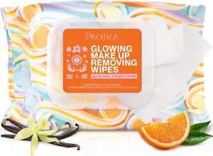 Pacifica, Glowing Makeup Remover Wipes - with Glycolic Acid for AHA Exfoliating and Facial Cleansing - No Rinse Face Cleaning Towelettes - Dermatologist Tested, 30 Count Pacifica, Glowing Makeup Remover Wipes - with Glycolic Acid for AHA Exfoliating and Facial Cleansing - No Rinse Face Cleaning Towelettes - Dermatologist Tested, 30 Count