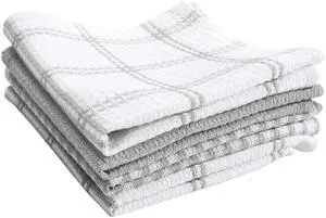T-Fal Premium Waffle Dish Cloths: Highly Absorbent, Super Soft Long Lasting - 100% Cotton, 12"x13" Towel for Cleaning & Drying, (4-Pack), Grey T-Fal Premium Waffle Dish Cloths: Highly Absorbent, Super Soft Long Lasting - 100% Cotton, 12"x13" Towel for Cleaning & Drying, (4-Pack), Grey