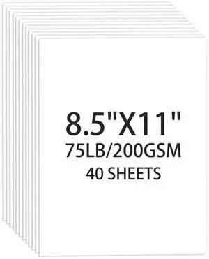 White Cardstock 8.5 X 11, 40 Sheets Card Stock, 75lb/ 200gsm Copy Paper | Ciphyfee Cardstock Printer Paper For Art, Drawing, Invitations, DIY Cards, Watercolor, Construction, School & Office Supplies White Cardstock 8.5 X 11, 40 Sheets Card Stock, 75lb/ 200gsm Copy Paper | Ciphyfee Cardstock Printer Paper For Art, Drawing, Invitations, DIY Cards, Watercolor, Construction, School & Office Supplies