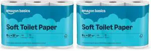 Amazon Basics 2-Ply Toilet Paper, 12 Mega Rolls (Equal to 48 Regular Rolls), 350 Sheets per Roll, Unscented, Septic Safe Amazon Basics 2-Ply Toilet Paper, 12 Mega Rolls (Equal to 48 Regular Rolls), 350 Sheets per Roll, Unscented, Septic Safe