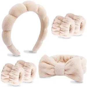 6 Pack Spa Headband, Makeup Headband, Face Wash Headbands, Skincare Headbands, Brown Sponge Hair Band Bow Tie Spa Head Band for Washing Face Wristband Set Hair Accessories for Women 6 Pack Spa Headband, Makeup Headband, Face Wash Headbands, Skincare Headbands, Brown Sponge Hair Band Bow Tie Spa Head Band for Washing Face Wristband Set Hair Accessories for Women