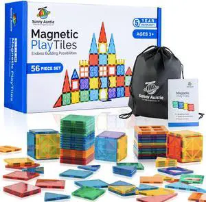Magnetic Tiles 56 PCS Building Set Magnetic Building Tiles STEM Toy for Kids & Toddlers Ages 3-8, Magnet Construction Set for Boys & Girls Magnetic Tiles 56 PCS Building Set Magnetic Building Tiles STEM Toy for Kids & Toddlers Ages 3-8, Magnet Construction Set for Boys & Girls
