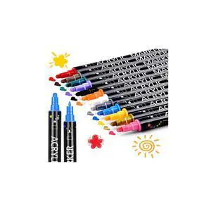 12 Colors Dual Tip Acrylic Paint Markers, Fine Tip and Dot Tip Paint Pens Acrylic Paint Pens for Rock Painting, Wood, Glass, Ceramic, Fabric, Metal, Plastic, Paper, Canvas, DIY Art Supplies 12 Colors Dual Tip Acrylic Paint Markers, Fine Tip and Dot Tip Paint Pens Acrylic Paint Pens for Rock Painting, Wood, Glass, Ceramic, Fabric, Metal, Plastic, Paper, Canvas, DIY Art Supplies
