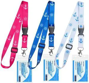 Lanyards for Cruise Ship Cards,3 Pack Adjustable Lanyards with Detachable Buckles and Water - Resistant ID Badge Holders for Travel Essentials Lanyards for Cruise Ship Cards,3 Pack Adjustable Lanyards with Detachable Buckles and Water - Resistant ID Badge Holders for Travel Essentials