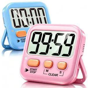2 Pack Digital Timer for Kids Classroom Kitchen Timers for Cooking | w/ Battery, Easy to View, Alarm, Mute Mode, Count Down/Up, Magnetic, Kickstand, Hanging, Classroom Timer for Teacher Supplies 2 Pack Digital Timer for Kids Classroom Kitchen Timers for Cooking | w/ Battery, Easy to View, Alarm, Mute Mode, Count Down/Up, Magnetic, Kickstand, Hanging, Classroom Timer for Teacher Supplies
