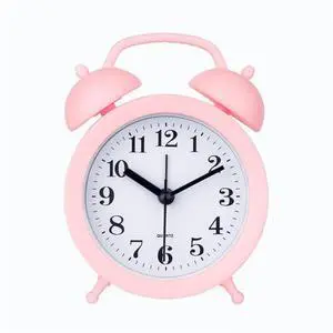 Kids Alarm Clock - Double Bell Classic Home Cute Battery Operated Analog Mini Round Bedside Desk Alarm Clock - Pink Kids Alarm Clock - Double Bell Classic Home Cute Battery Operated Analog Mini Round Bedside Desk Alarm Clock - Pink
