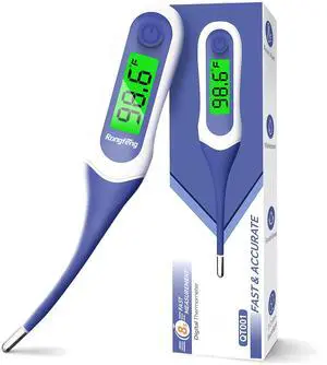 Digital Thermometer for Adults, Kids & Babies, 8-Second Fast Reading Oral Thermometer with Fever Alarm, Waterproof Baby Thermometer for Oral Rectal Underarm, 3-Color Backlit LCD,Storage Case Included Digital Thermometer for Adults, Kids & Babies, 8-Second Fast Reading Oral Thermometer with Fever Alarm, Waterproof Baby Thermometer for Oral Rectal Underarm, 3-Color Backlit LCD,Storage Case Included