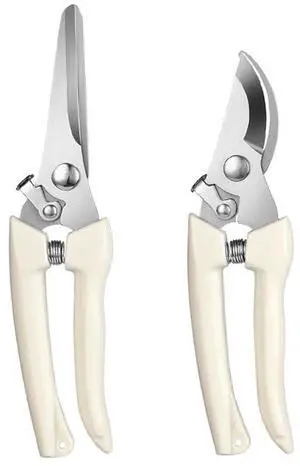 2-Piece Pruning Shears Set, Straight & Curved Bypass Garden Clippers, Professional Hand Pruners for Gardening, Fruit Picking, Flower Trimming, Bonsai, Vegetables, Vineyard 2-Piece Pruning Shears Set, Straight & Curved Bypass Garden Clippers, Professional Hand Pruners for Gardening, Fruit Picking, Flower Trimming, Bonsai, Vegetables, Vineyard
