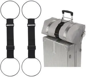 2 Pack Adjustable Multi Use Luggage Connector Straps for Suitcases | Strong Sturdy Elastic Durable Straps, Hands-Free Travel Essential for Multiple Suitcases, Secure Stacking, Add-a-Bag, Black 2 Pack Adjustable Multi Use Luggage Connector Straps for Suitcases | Strong Sturdy Elastic Durable Straps, Hands-Free Travel Essential for Multiple Suitcases, Secure Stacking, Add-a-Bag, Black