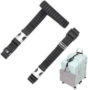 Luggage Straps, Metal Luggage Connector Straps for Suitcases | Stretchable Add A Bag Suitcase Strap, Adjustable Heavy Duty Travel Attachment Accessories Belts to Connect 2 to 3 Suitcases Luggage Straps, Metal Luggage Connector Straps for Suitcases | Stretchable Add A Bag Suitcase Strap, Adjustable Heavy Duty Travel Attachment Accessories Belts to Connect 2 to 3 Suitcases