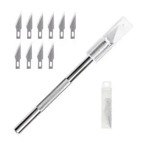 Hobby Knife Set, 1pc Craft Precision Knife Set with 10 Blades | Exacto Knife with 10pc SK5#11 Steel Xacto Knife Blade Art Sticker Cutter for Detailed Paper Crafts & Polymer Clay Tool Hobby Knife Set, 1pc Craft Precision Knife Set with 10 Blades | Exacto Knife with 10pc SK5#11 Steel Xacto Knife Blade Art Sticker Cutter for Detailed Paper Crafts & Polymer Clay Tool