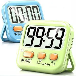 2 Pack Digital Timer for Kids Classroom Kitchen Timers for Cooking | w/ Battery, Easy to View, Alarm, Mute Mode, Count Down/Up, Magnetic, Kickstand, Hanging, Classroom Timer for Teacher Supplies 2 Pack Digital Timer for Kids Classroom Kitchen Timers for Cooking | w/ Battery, Easy to View, Alarm, Mute Mode, Count Down/Up, Magnetic, Kickstand, Hanging, Classroom Timer for Teacher Supplies