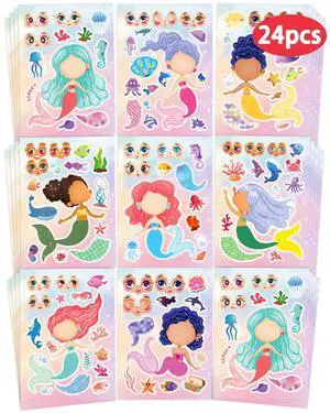 24 Pcs Make Your Own Mermaid Sticker, Party Favors Face Stickers for Kids | Mermaid Birthday Party Decorations, Girls Toddlers Crafts Activities, Birthday Party Favors, Gifts for Kids Classroom 24 Pcs Make Your Own Mermaid Sticker, Party Favors Face Stickers for Kids | Mermaid Birthday Party Decorations, Girls Toddlers Crafts Activities, Birthday Party Favors, Gifts for Kids Classroom
