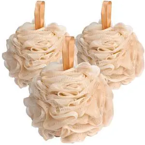 Loofah - Bath Sponge, 3 Pack 60G Large Shower Mesh Ball Soft Pouf Body Scrubber, Shower Loofah Fits for All Skin Types Loofah - Bath Sponge, 3 Pack 60G Large Shower Mesh Ball Soft Pouf Body Scrubber, Shower Loofah Fits for All Skin Types