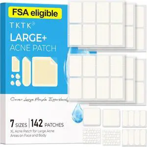 Large Pimple Patches for Face & Body, XL Acne Stickers, 7 Sizes 142ct | FSA Eligible, Hydrocolloid Bandages for Chin, Forehead Blemish Zit Breakouts, Big Hydrocolloid Patch (Square, Strip, Dot) Large Pimple Patches for Face & Body, XL Acne Stickers, 7 Sizes 142ct | FSA Eligible, Hydrocolloid Bandages for Chin, Forehead Blemish Zit Breakouts, Big Hydrocolloid Patch (Square, Strip, Dot)
