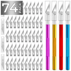 Exacto Knife Hobby Knife 74 Pack with 4 Upgrade Sharp Hobby Knives and 70 Spare Exacto Knife Blades for Art, Scrapbooking,Stencil Exacto Knife Hobby Knife 74 Pack with 4 Upgrade Sharp Hobby Knives and 70 Spare Exacto Knife Blades for Art, Scrapbooking,Stencil