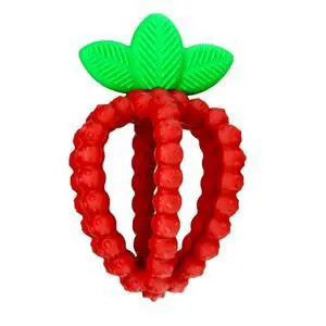 Bites Silicone Baby Teething Toy Sensory Toy with Textured BerryBumps for Teething Relief, Easy-to-Hold Fruit Shape, BPA-Free, Soothes Front & Back Teeth Gift for Babies, 3 Months+, Red Bites Silicone Baby Teething Toy Sensory Toy with Textured BerryBumps for Teething Relief, Easy-to-Hold Fruit Shape, BPA-Free, Soothes Front & Back Teeth Gift for Babies, 3 Months+, Red
