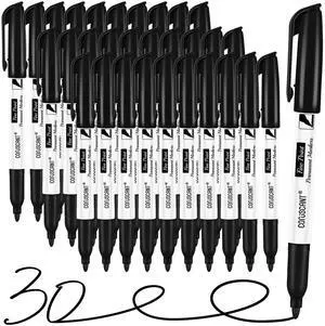 Fine Point Permanent Markers Bulk, 30 Pack Quickly Drying, Waterproof, Smudge-proof, Fade Resistant Ink for Writing, Labeling on Plastic, Metal, Wood, Glass, Stone for Home Office School Fine Point Permanent Markers Bulk, 30 Pack Quickly Drying, Waterproof, Smudge-proof, Fade Resistant Ink for Writing, Labeling on Plastic, Metal, Wood, Glass, Stone for Home Office School