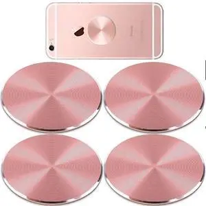 Cute Pink Metal Plates Set 4 Pack for Magnetic Car Mount. Kit of 4 Rose Gold Round Discs Without Holes for Phone Holder, Case. Strong 3M Adhesive Cell Phone Magnet Stickers Replacement Cute Pink Metal Plates Set 4 Pack for Magnetic Car Mount. Kit of 4 Rose Gold Round Discs Without Holes for Phone Holder, Case. Strong 3M Adhesive Cell Phone Magnet Stickers Replacement