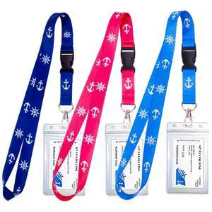 3 Pack Waterproof Lanyards with Detachable Buckle & ID Badge Holder for Cruise Ships Key Cards, Cruise Essentials & Must Have Accessories (Light Blue + Dark Blue + Red) 3 Pack Waterproof Lanyards with Detachable Buckle & ID Badge Holder for Cruise Ships Key Cards, Cruise Essentials & Must Have Accessories (Light Blue + Dark Blue + Red)