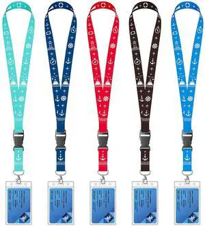 Cruise Lanyard for Ship Cards, 5 Pack Cruise Ship Lanyards with Waterproof ID Badge Holders & Detachable Buckle, Cruise Essentials 2026 for Carnival, Royal Caribbean, MSC, NCL Cruise Lanyard for Ship Cards, 5 Pack Cruise Ship Lanyards with Waterproof ID Badge Holders & Detachable Buckle, Cruise Essentials 2026 for Carnival, Royal Caribbean, MSC, NCL
