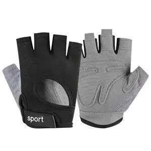 Fingerless Workout Cycling Gloves for Women Men Anti Slip, Black | Breathable Mesh, Grip and Cushion Pads, Sweat Absorbent Thumb, Hook Loop Strap, Biking Gym Exercise Training Fingerless Workout Cycling Gloves for Women Men Anti Slip, Black | Breathable Mesh, Grip and Cushion Pads, Sweat Absorbent Thumb, Hook Loop Strap, Biking Gym Exercise Training