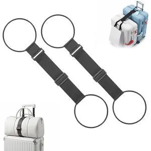 Heavy-Duty Adjustable Elastic Luggage Straps for Suitcases, Black 2-Pack | Adjustable nylon bungee luggage connector straps, 11.81"-19.29", anti-fall, ideal for business & family trips Heavy-Duty Adjustable Elastic Luggage Straps for Suitcases, Black 2-Pack | Adjustable nylon bungee luggage connector straps, 11.81"-19.29", anti-fall, ideal for business & family trips