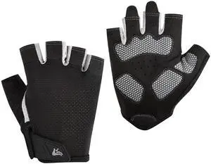 Fingerless Cycling Gloves for Men Women, Black | Breathable Mesh, Anti-Slip Silicone Palm, UV Protection, Half Finger, Adjustable, Bicycling Gym Exercise Fitness Training Fingerless Cycling Gloves for Men Women, Black | Breathable Mesh, Anti-Slip Silicone Palm, UV Protection, Half Finger, Adjustable, Bicycling Gym Exercise Fitness Training