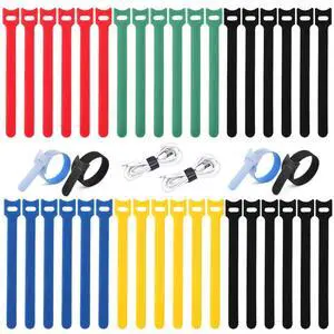 100PCS Cable Ties 6 Inch, Reusable Hook and Loop Straps for Cord Management, Fabric Fastening Straps with Strong Grip, Multi-Color Adjustable Cable Organizer for Home Office Electronics 100PCS Cable Ties 6 Inch, Reusable Hook and Loop Straps for Cord Management, Fabric Fastening Straps with Strong Grip, Multi-Color Adjustable Cable Organizer for Home Office Electronics