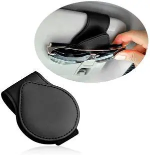 Magnetic Sunglass Holder for Car Visor,PU Leather Car Sunglass Holder Organizes Glasses Tickets Cards & Keeps Car Tidy,Universal Car Accessories Interior (Black) Magnetic Sunglass Holder for Car Visor,PU Leather Car Sunglass Holder Organizes Glasses Tickets Cards & Keeps Car Tidy,Universal Car Accessories Interior (Black)