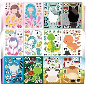 36 Make-a-Face Sticker Sheets for Kids | Mix 'n Match Animal Sticker Crafts with 6 Themes for Party Favors, Goodie Bag Stuffers & Classroom Activities 36 Make-a-Face Sticker Sheets for Kids | Mix 'n Match Animal Sticker Crafts with 6 Themes for Party Favors, Goodie Bag Stuffers & Classroom Activities