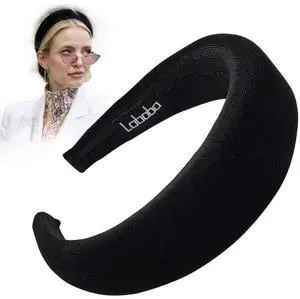Headbands, Headband for Women - Black Velvet Padded Hair Accessories, Hair Bands for Girls, Vintage Wide Band Head Hair Bands, Boho Style Headbands, Headband for Women - Black Velvet Padded Hair Accessories, Hair Bands for Girls, Vintage Wide Band Head Hair Bands, Boho Style