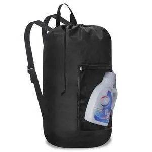 Laundry Bag Backpack Durable Laundry Bag with Shoulder Straps and Mesh Pockets Portable Laundry Hamper Dirty Clothes Bag for College, Travel, Laundromat, Apartment (Black) Laundry Bag Backpack Durable Laundry Bag with Shoulder Straps and Mesh Pockets Portable Laundry Hamper Dirty Clothes Bag for College, Travel, Laundromat, Apartment (Black)