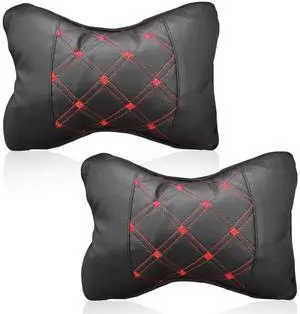 2PCS Car Neck Pillow, Soft Comfortable Auto Headrest Pillow, Red | Car Seat Head Rest Cushion Pad with Adjustable Strap, Universal Automotive Interior Accessory for Driving Fatigue Relief 2PCS Car Neck Pillow, Soft Comfortable Auto Headrest Pillow, Red | Car Seat Head Rest Cushion Pad with Adjustable Strap, Universal Automotive Interior Accessory for Driving Fatigue Relief