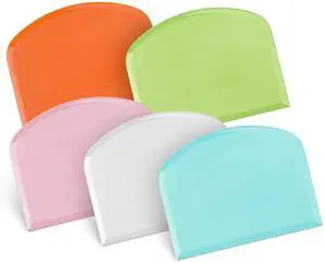 Flexible Dough Scraper & Cutter Set, 5-Piece Bench & Bowl Scrapers | Flexible Plastic, Bench and Bowl Scrapers, Curved Edge, Textured Grip, For Sourdough, Pizza, Fondant, Pastry and Cake Icing Flexible Dough Scraper & Cutter Set, 5-Piece Bench & Bowl Scrapers | Flexible Plastic, Bench and Bowl Scrapers, Curved Edge, Textured Grip, For Sourdough, Pizza, Fondant, Pastry and Cake Icing