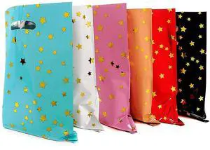 48 pieces of thicker gift bags with handles, plastic party candy bags with sparkling stars, suitable for all kinds of holiday parties 48 pieces of thicker gift bags with handles, plastic party candy bags with sparkling stars, suitable for all kinds of holiday parties
