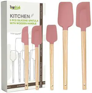 Silicone Spatula Set, Food Grade Rubber Spatula-5 Piece Nonstick Rubber Spatulas, Spoonula, Jar Scraper for Cooking, Baking, Mixing, Frosting - Heat Resistant Up to 600°F (5 Pcs Pink) Silicone Spatula Set, Food Grade Rubber Spatula-5 Piece Nonstick Rubber Spatulas, Spoonula, Jar Scraper for Cooking, Baking, Mixing, Frosting - Heat Resistant Up to 600°F (5 Pcs Pink)