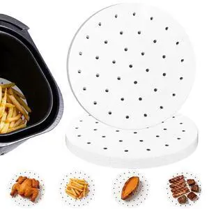 Air Fryer Parchment Paper Liners, 100 Pcs | Pre-Cut Non-Stick Baking Paper; Fits Air Fryers; Disposable And Durable; Microwave And Steaming Basket Safe Air Fryer Parchment Paper Liners, 100 Pcs | Pre-Cut Non-Stick Baking Paper; Fits Air Fryers; Disposable And Durable; Microwave And Steaming Basket Safe